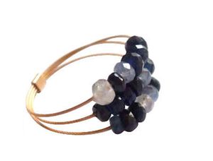 Gemshine - Damen - Ring - Vergoldet - Saphir - Blau