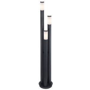 Stehleuchte, Edelstahl, anthrazit, 3-Säulen, H 170 cm