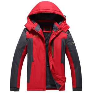 Warme Herren-Skijacke, gefütterte Winterjacke, wasserdichte Funktionsjacke mit abnehmbarer Kapuze