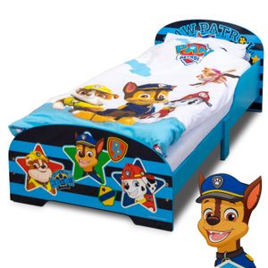PAW Patrol Bett 70 x 140 cm | Kinderbett für Jungen und Mädchen ab 2 Jahren | Kinder Bett mit Rausfallschutz & Lattenrost | Kinderzimmermöbel mit coolem Design