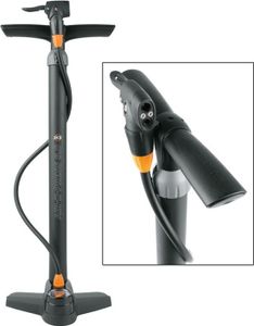 SKS 11285 Standpumpe Air X-Press 8.0 Multi-Valve, schwarz, mit Manometer, schwarz
