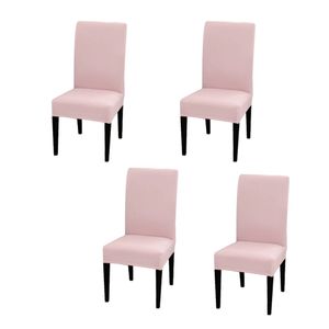 4 kusy poťahu na stoličky Stretch Universal Chair Cover Elastický poťah na stoličky do jedálne, ružový