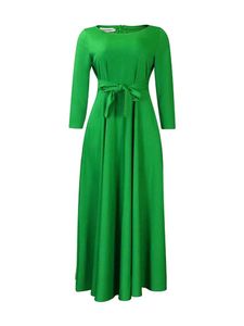 Damen Abendkleider Langes Kleid Sommer Einfarbig Maxikleider Lässig Kurzarm Ballkleid Grün,Größe 5XL
