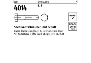 Sechskantschraube ISO 4014 m.Schaft M 3 x 35 8.8