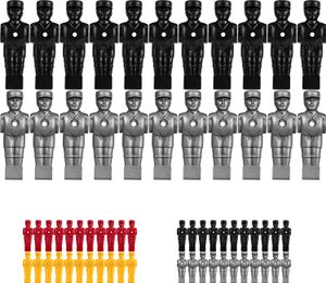 TUNIRO Kickerfiguren für Vollstangen, schwarz und silbergrau