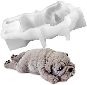 Niedlichen Hund Silikonform Mousse Kuchen 3D Form EIS Jello Pudding Explosion Kühlwerkzeug Fondant Dekoration (weiß)