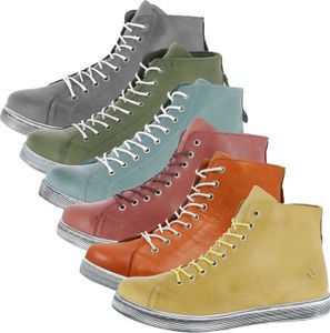 Andrea Conti Damen Schnürboots High Top Leder 0341500, Größe:40 EU, Farbe:Blau