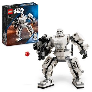 LEGO 75370 Star Wars Sturmtruppler Mech Set, Baubares Actionfigur-Modell mit Gelenkteilen, Minifiguren-Cockpit und großem Stud-Shooter, Sammelspielzeug für Kinder ab 6 Jahren