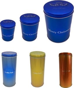 3X Kaffeepaddose - Kaffeedose für Kaffeepads - Aufbewahrungsbehälter für Kaffeepads plus Merry Christmas Metalldose groß