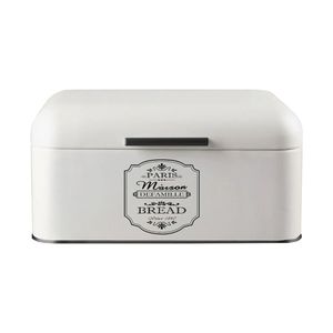 Brotkästen Brotbehälter Brotbox Brotdose Brotbox mit Deckel 30x20x15,7 cm Stahl Weiß