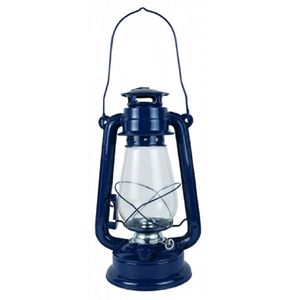 Sturmlaterne, Petroleumlampe, Öl Laterne, Öllampe, XL Petroleum Lampe Blau 31 cm