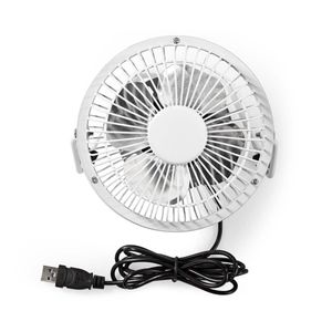 Nedis FNDK1WT10, Wentylator domowy z łopatkami, Biały, Stół, Metal, 10 cm, 1 m