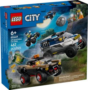 LEGO Naháňačka s terénnym policajným autom, Stavebnica, 6 rok / roky, Plast, 467 kusov, 744 g