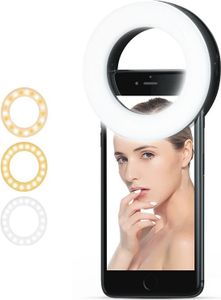 ZELURXX LED Clip Ring Licht, 40 LED Lampe, 3200K-6500K, Selfie Füllen Lichter, Für iPhone Andriod Handy telefon USB Ladung Verbesserung Lampe, Schwarz