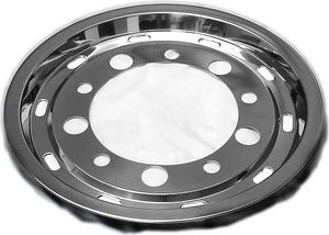 TruckKing Felgenkappe Edelstahl Radblende Radkappe für die Vorderachse LKW 22.5" 11.75" ET130