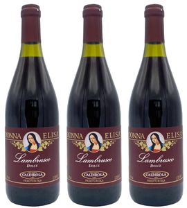 Lambrusco Donna Lisa 3x 0,75l Caldirola | Roter Perlwein aus Italien | +20ml Jassas Olivenöl