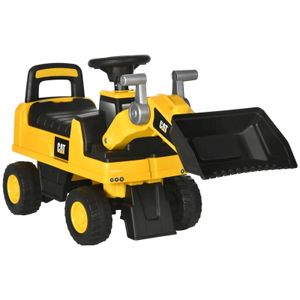 Rootz Children's Excavator - Ride-on - Operable Excavator Shovel - Anti-tip - Non-slip Wheels - Yellow + Black - 78 x 29.5 x 54 cm