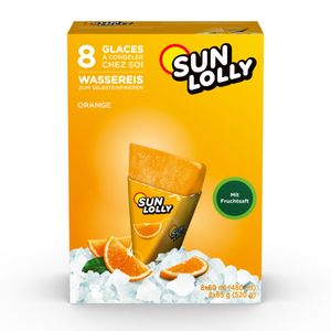 Sun Lolly Wassereis zum Selbsteinfrieren mit Orangengeschmack 8er
