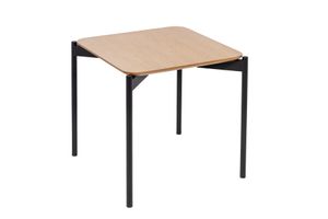 HOMEXPERTS Beistelltisch IDA, Breits 45 cm, quadratisch, Tischplatte mit Echtholz-Furnier, Gestell Metall schwarz