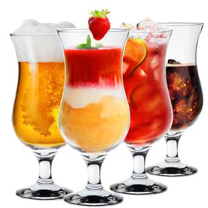Cocktailgläser 4er Set Longdrinkgläser 420ml Biergläser | Trinkgläser Transparent Glas Bauchig | Longdrinkgläser Set Stabil Spülmaschinenfest