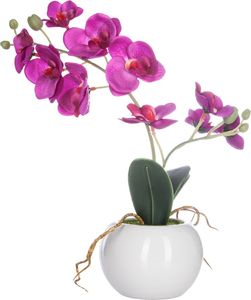 Umělá orchidej, růžová, v květináči, 25 cm
