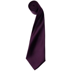 Premier pánska saténová kravata, jednofarebná RW1152 (jedna veľkosť) (baklažán)