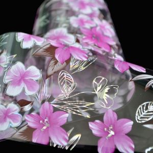 Transferfolie Folie - Pink / Silber / Transparent - Blumen - 1400-SY634