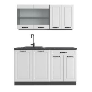 Vicco Single kitchen Raul, 140 cm , WT Anthracite, White country house / anthracite