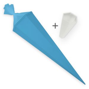 itenga Set Pazifikblau Bastelschultüte Rohling 85 cm eckig + Spitzenschutz