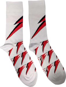 David Bowie - Ponožky pre mužov/dámy unisex RO6597 (40,5 EU - 45,5 EU) (Biela/červená/čierna)