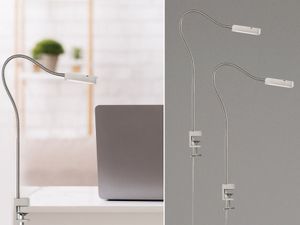 2er SET LED Schreibtischlampen zum Klemmen, Büro Arbeitsplatzleuchten mit Dimmer
