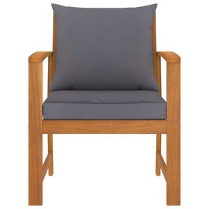 vidaXL Záhradné stoličky 2 ks s tmavosivým vankúšom z masívneho dreva akácie