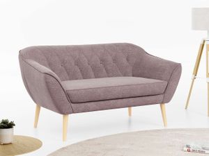 Sofa, Skandinavischer Stil, Holzbeine - PIRS - 2 Sitzer - Rosa - Struktur