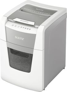LEITZ IQ Autofeed Small Office 100 Aktenvernichter mit Partikelschnitt P-5, 2 x 15 mm, bis 100 Blatt, weiß