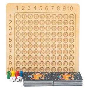 Rossgesund Montessori Násobenie doskové hry, drevené Montessori matematické počítanie po stovkách doskové hračky, 1 až 100 matematické hry s číslami hračka