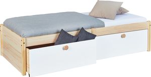 Funktionsbett Bett Kinderzimmer Jugendzimmer Wilna 3.1-90 Massivholz MDF milkyskin 90 x 200 cm 2 Schubladen