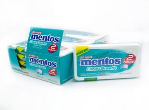 Mentos Clean Breath Pastillen Intense Mint 12Er Pack x 21G Großpackung Familie Pfefferminzbonbons