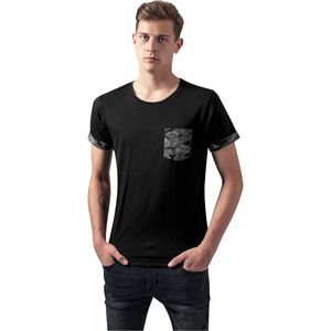 Urban Classics Camo Contrast Pocket Tee TB1373, color:dark camo, groesse herren:S