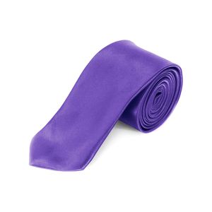 Oblique Unique Herren Krawatte slim lila - schmal & elegant - 5 cm breit - mit leicht schimmernden Glanz