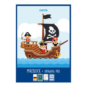 Malblock XL / 100 Blatt / DIN A4 / Zeichenblock / "Piraten"