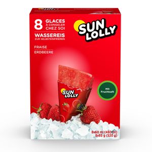 Sun Lolly lód wodny do samodzielnego zamrażania o smaku truskawkowym 8 szt