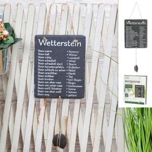 Wetterstein - Wetter Stein - Wetterstation auf Schiefertafel - Geschenkset