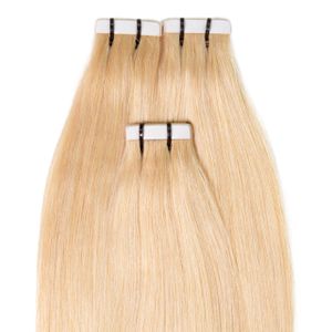 hair2heart Premium Tape Extensions lidské vlasy rovné - 10 pásků 2,5g 60cm 9/0 světle blond