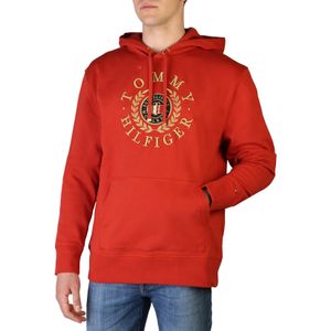 Tommy Hilfiger Herren Kapuzenpullover Hoodie Pullover Sweatshirt, Größe:L, Farbe:Rot
