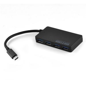 Cadorabo 4-Port USB 3.0 Multischnittstelle USB Hub Plug&Play USB-C Stecker Power Supply Laptops Tablets Schwarz