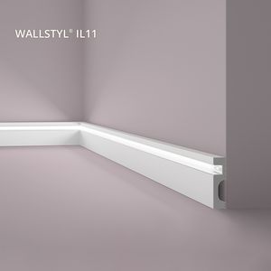 Lichtleiste WALLSTYL IL11 20 x 80 x 2000 mm Polystyrol LED Stuckleiste Weiß Hochwertig Einfache Montage Indirekte Beleuchtung Modern 2 Meter NOËL & MARQUET
