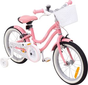 Actionbikes Kinderfahrrad Starlight 16 Zoll - Kinder Fahrrad - V-Brake Bremsen - Kettenschutz - Fahrradständer - 4-7 Jahre (Rosa)