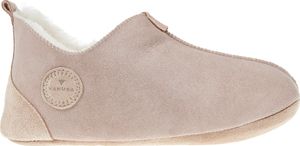 Vanuba - Damen Hausschuhe Oxford Lammfell Leder Wolle Pantoffeln D019 Beige-Weiß, Größe 39 EU