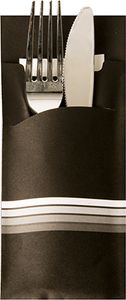 Papstar Bestecktaschen schwarz/weiss 200x85 mm 520 Stück
