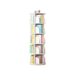 360Home Bücherregal Kompakt drehbar multifunktional Regal weiß 5 Ebenen【BR546】